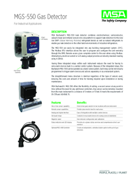 Thumbnail of document Data Sheet - MGS-550 Refrigerant Gas Detector